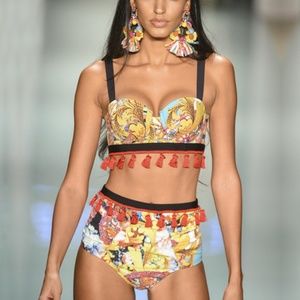 tassel high Botton bikini Summer Sicily European c